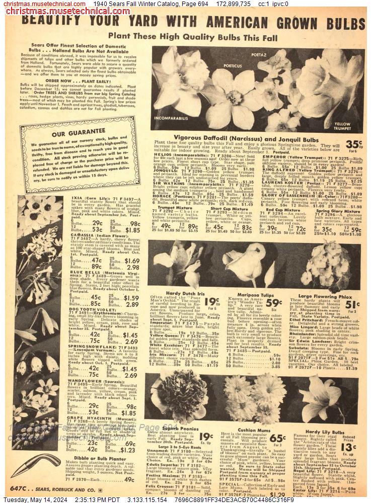 1940 Sears Fall Winter Catalog, Page 694