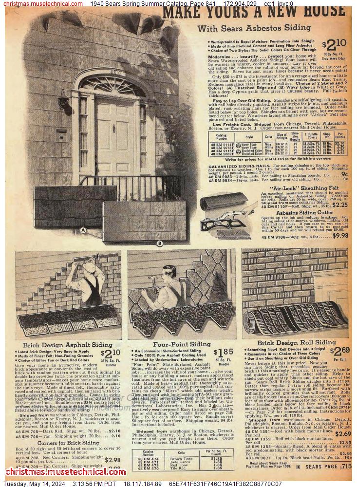 1940 Sears Spring Summer Catalog, Page 841