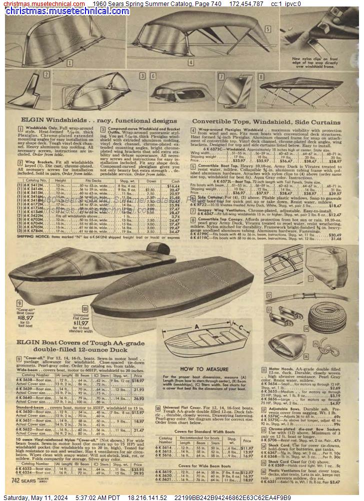 1960 Sears Spring Summer Catalog, Page 740
