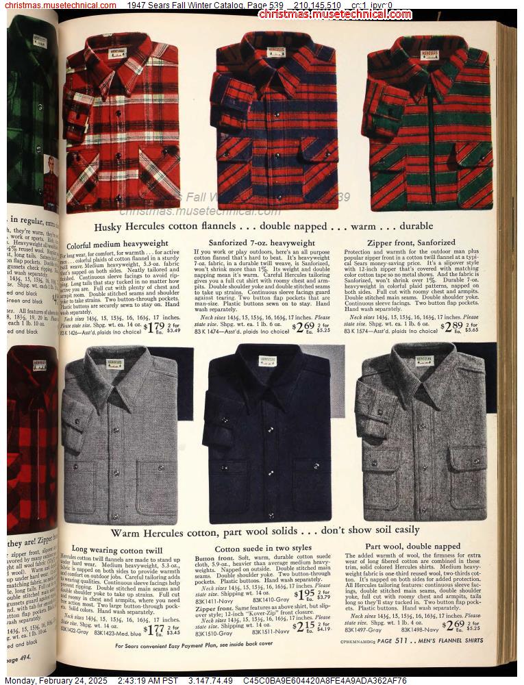 1947 Sears Fall Winter Catalog, Page 539