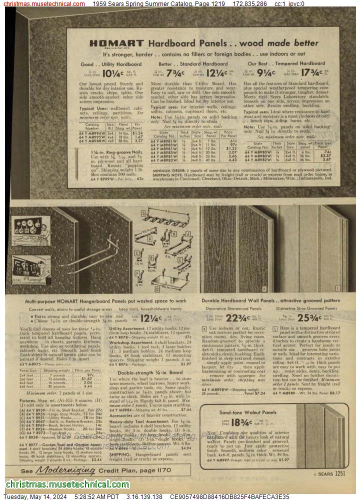 1959 Sears Spring Summer Catalog, Page 1219