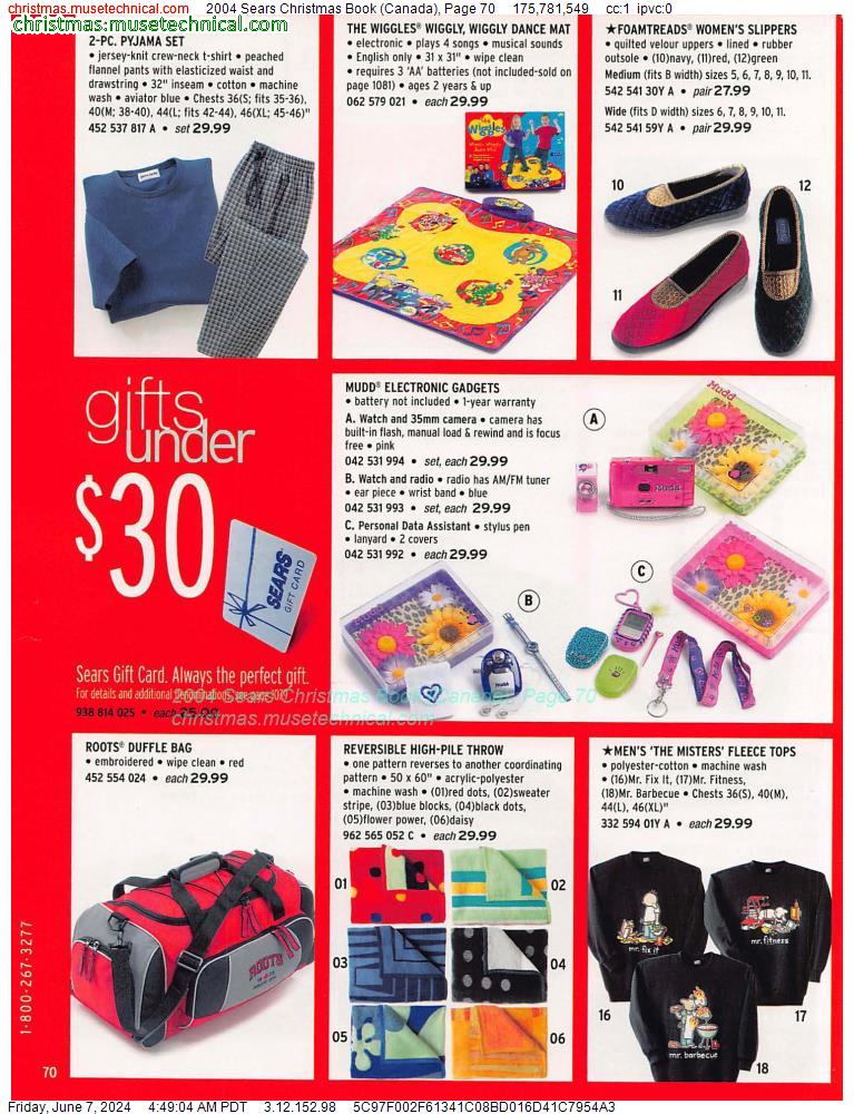 2004 Sears Christmas Book (Canada), Page 70