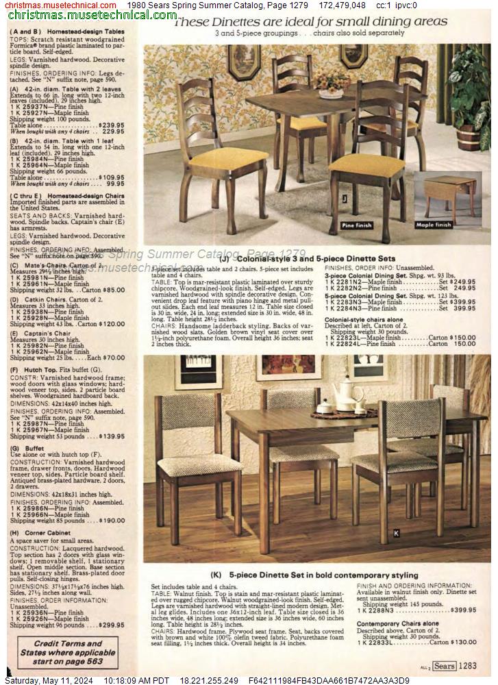 1980 Sears Spring Summer Catalog, Page 1279
