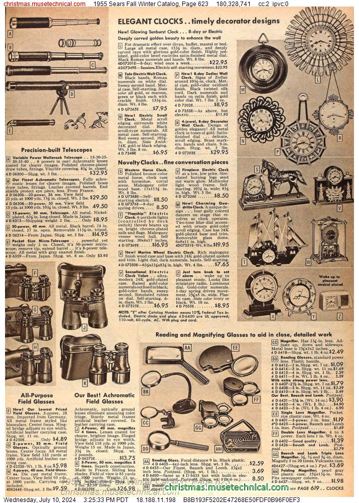 1955 Sears Fall Winter Catalog, Page 623