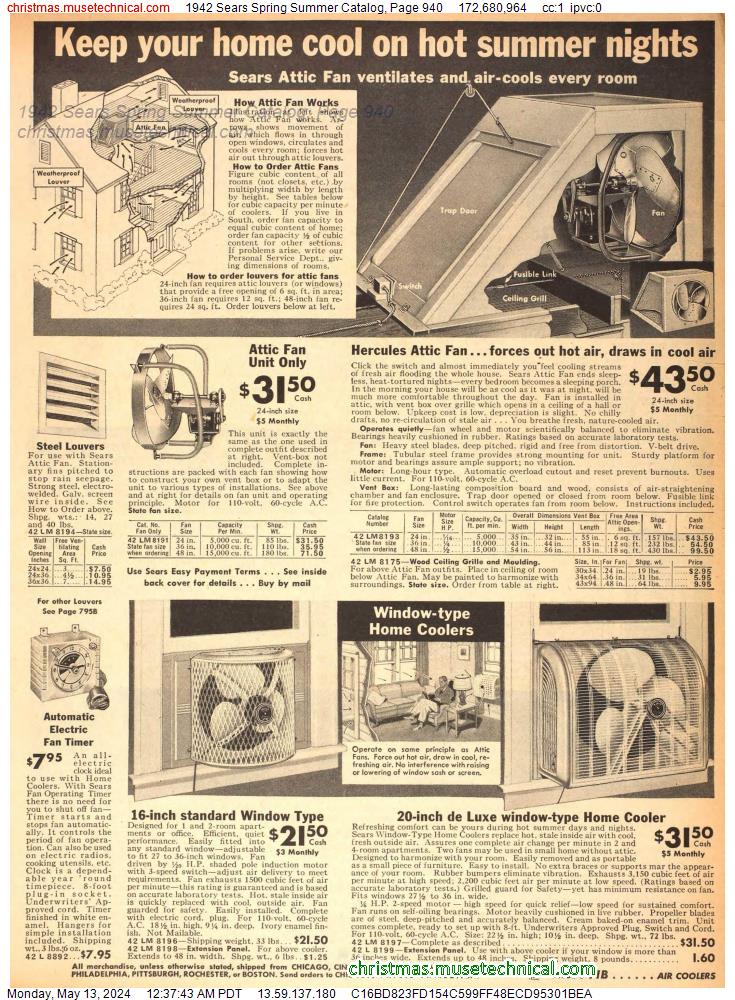 1942 Sears Spring Summer Catalog, Page 940