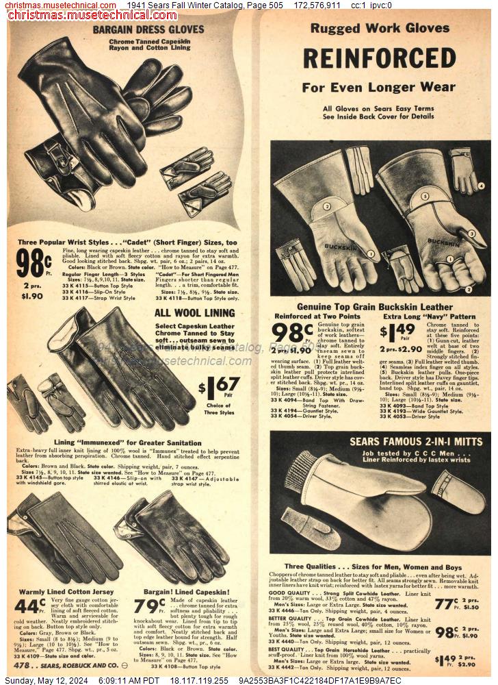 1941 Sears Fall Winter Catalog, Page 505