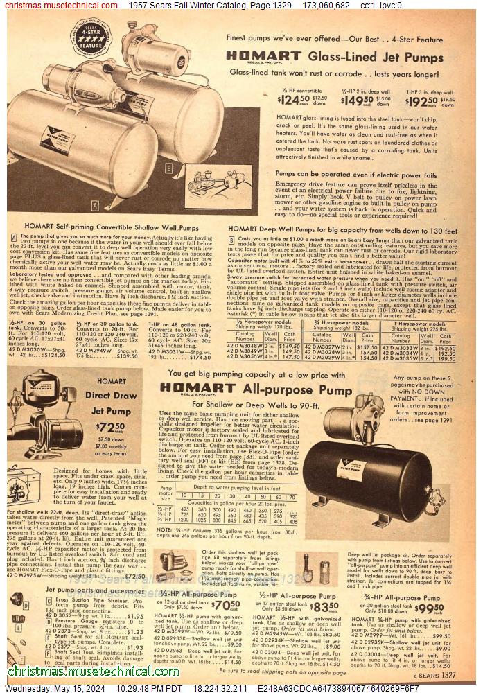 1957 Sears Fall Winter Catalog, Page 1329