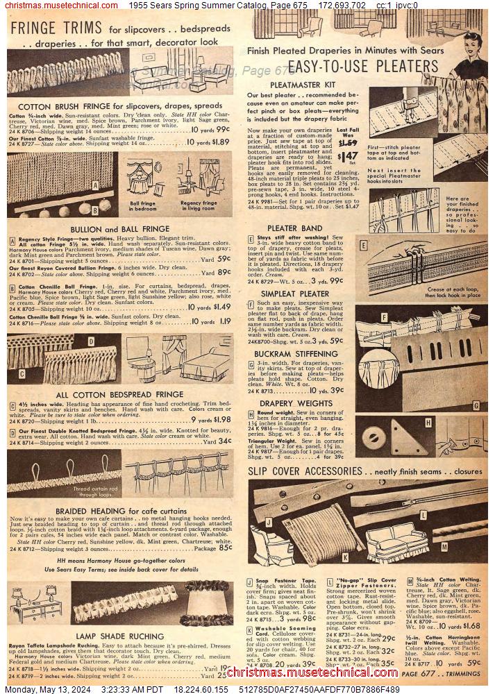 1955 Sears Spring Summer Catalog, Page 675