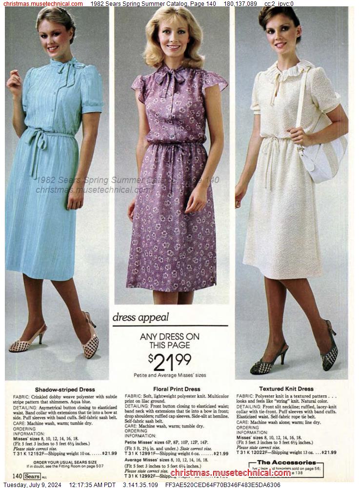 1982 Sears Spring Summer Catalog, Page 140
