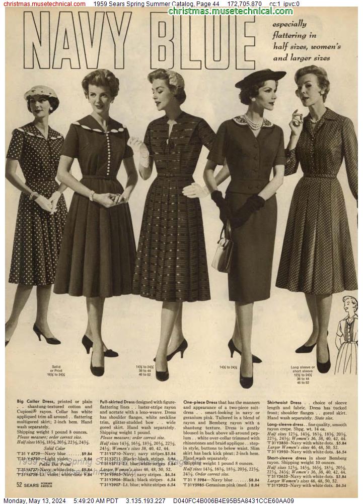 1959 Sears Spring Summer Catalog, Page 44