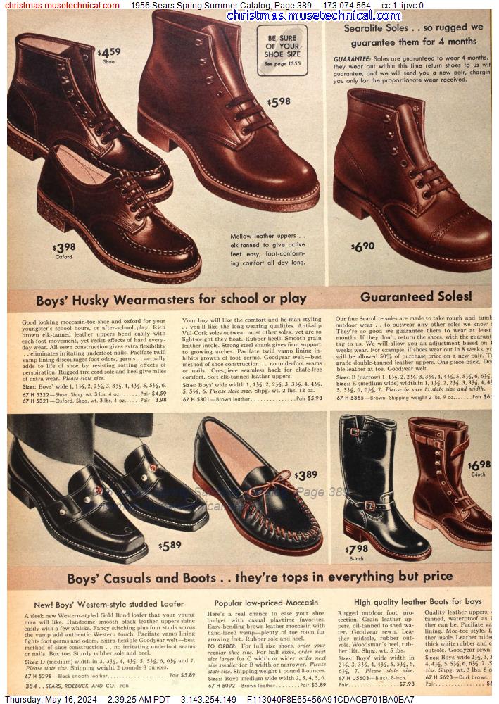 1956 Sears Spring Summer Catalog, Page 389
