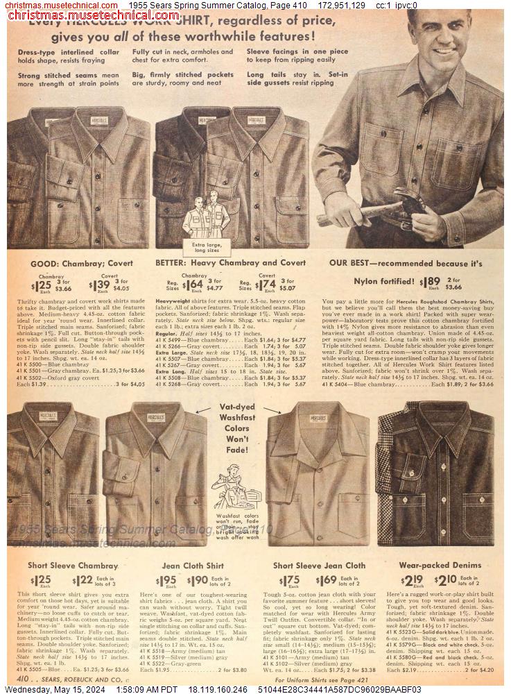 1955 Sears Spring Summer Catalog, Page 410