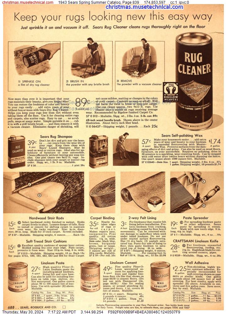 1943 Sears Spring Summer Catalog, Page 839