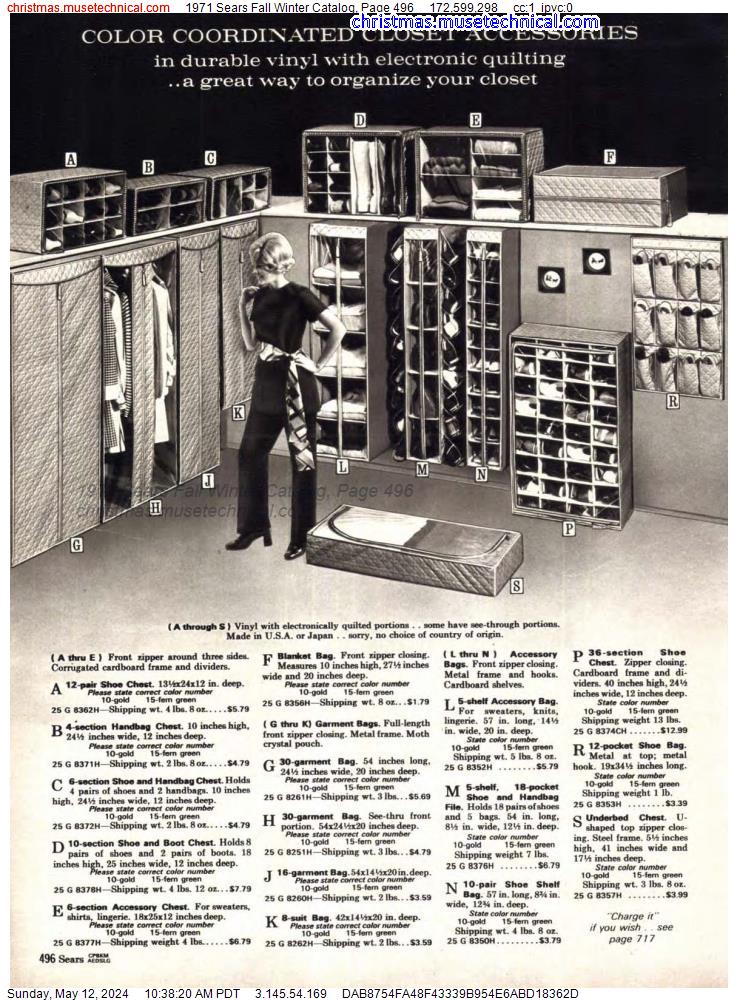 1971 Sears Fall Winter Catalog, Page 496