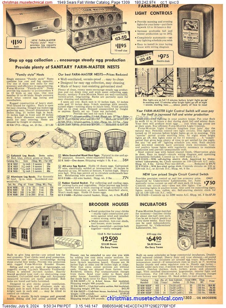 1949 Sears Fall Winter Catalog, Page 1309
