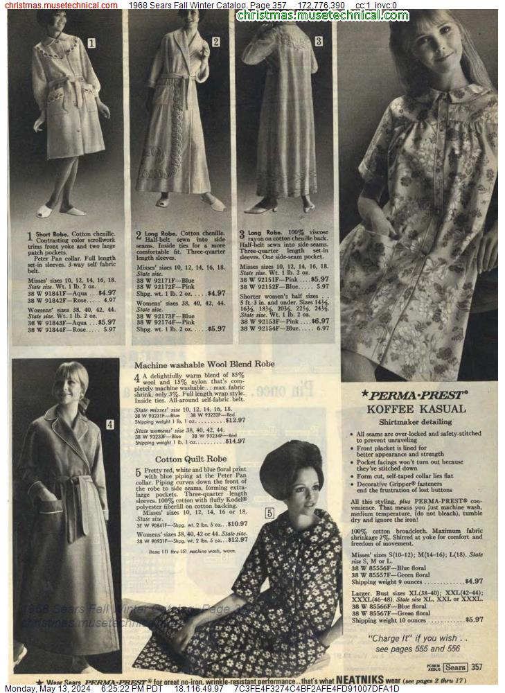 1968 Sears Fall Winter Catalog, Page 357