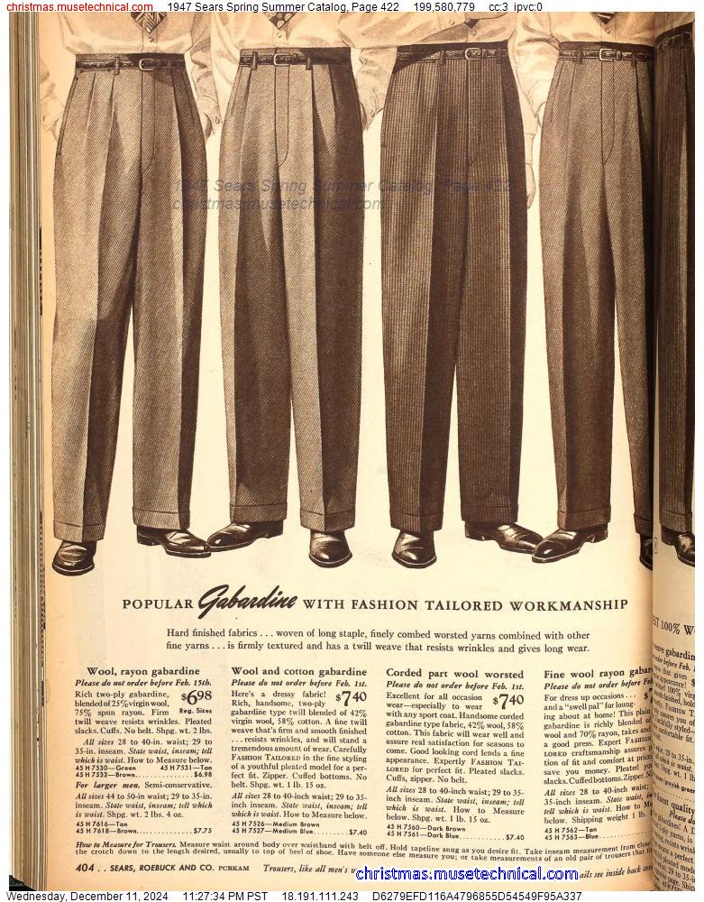 1947 Sears Spring Summer Catalog, Page 422