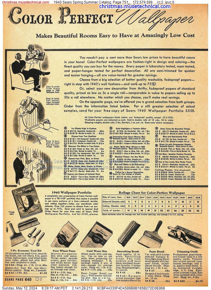 1940 Sears Spring Summer Catalog, Page 751