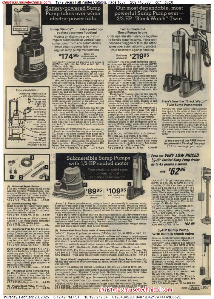 1979 Sears Fall Winter Catalog, Page 1057