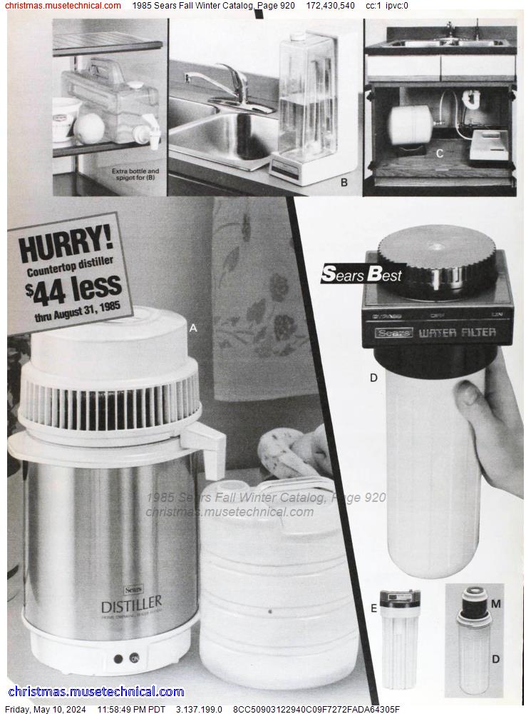 1985 Sears Fall Winter Catalog, Page 920