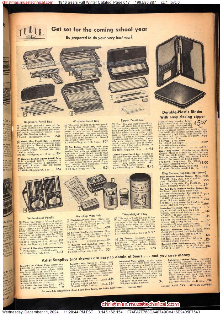 1946 Sears Fall Winter Catalog, Page 617