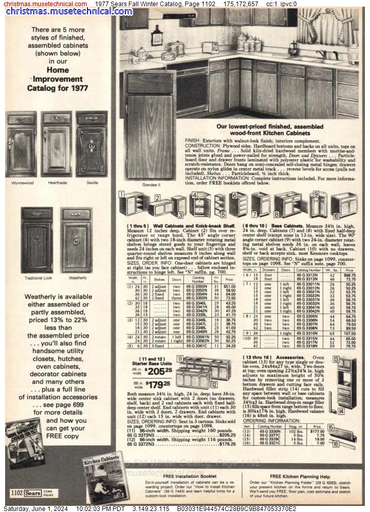 1977 Sears Fall Winter Catalog, Page 1102