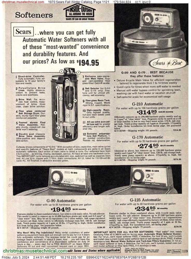 1970 Sears Fall Winter Catalog, Page 1121