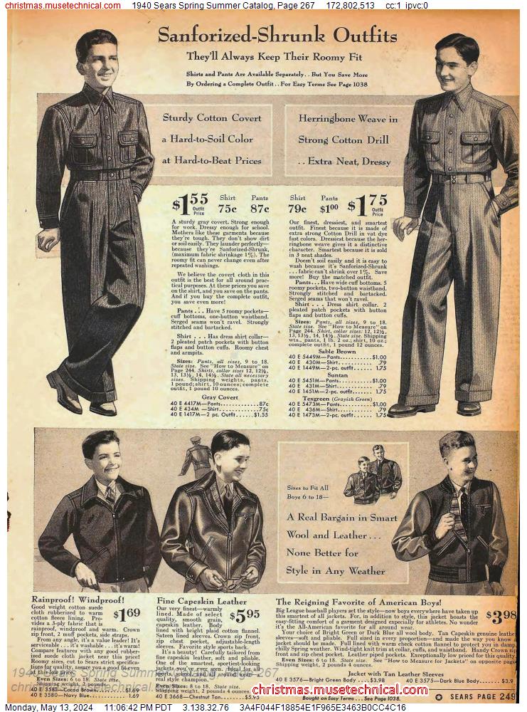 1940 Sears Spring Summer Catalog, Page 267
