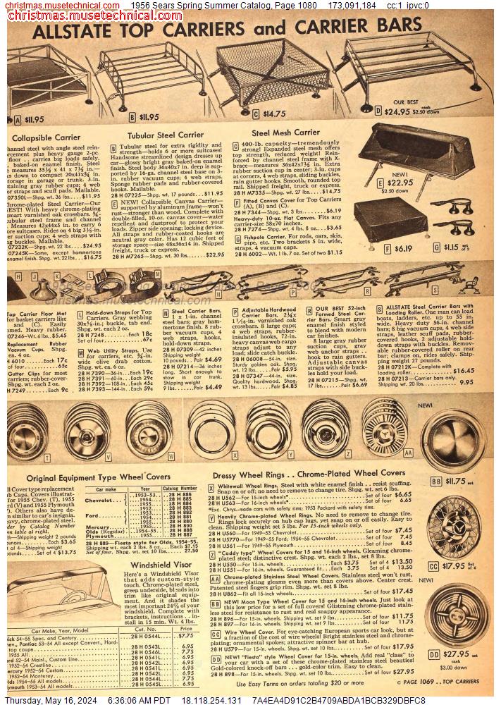 1956 Sears Spring Summer Catalog, Page 1080