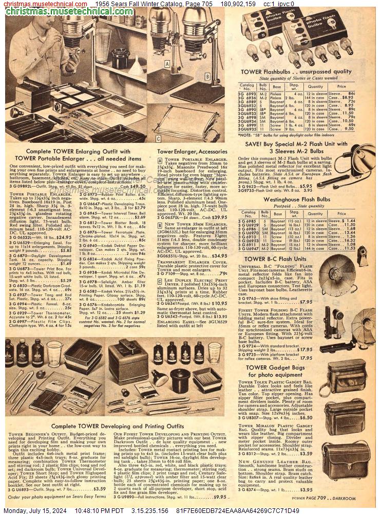 1956 Sears Fall Winter Catalog, Page 705