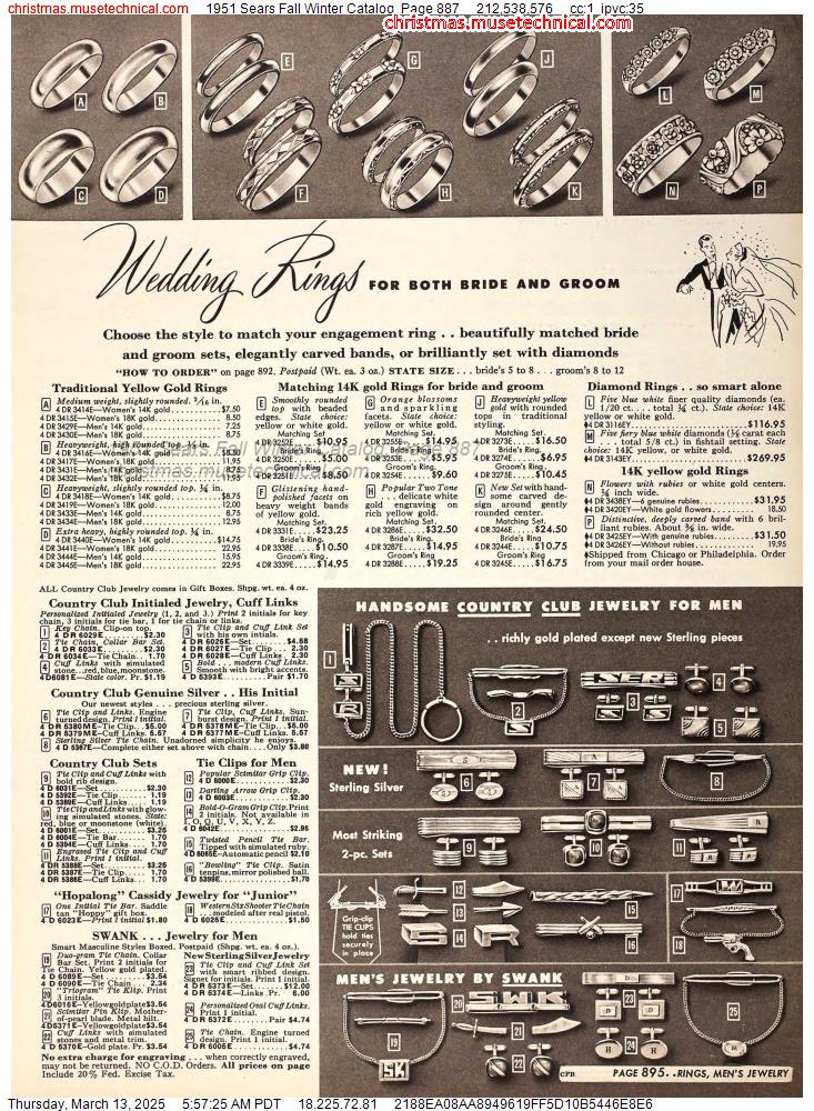 1951 Sears Fall Winter Catalog, Page 887