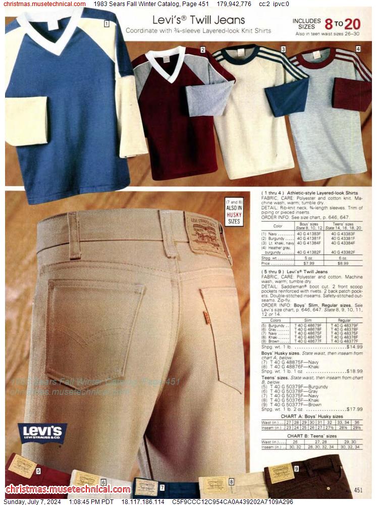 1983 Sears Fall Winter Catalog, Page 451