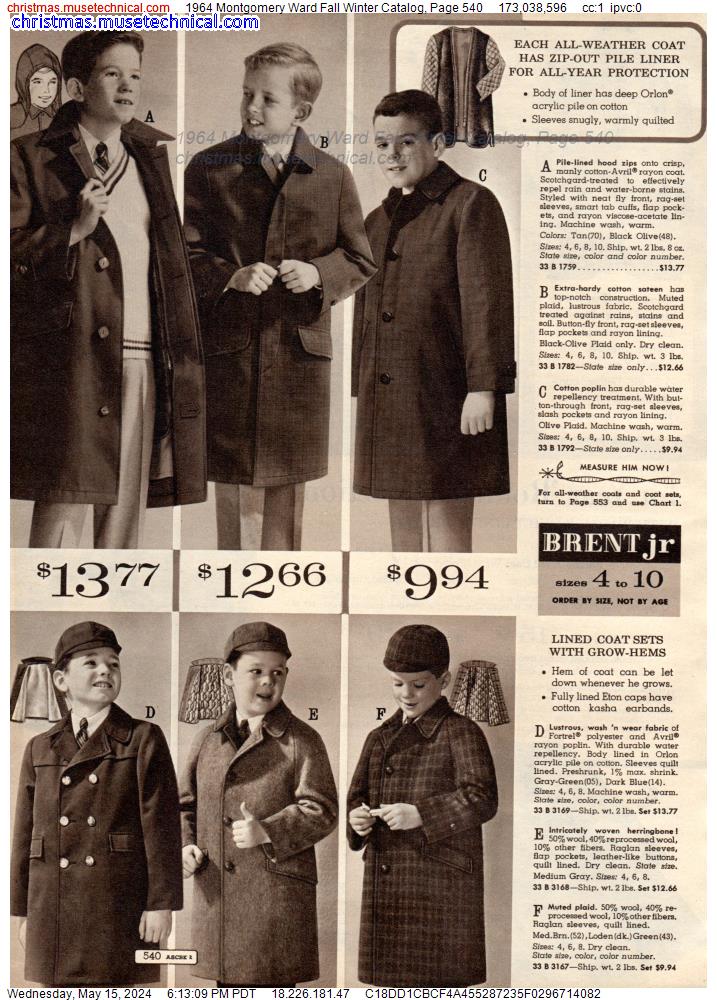1964 Montgomery Ward Fall Winter Catalog, Page 540