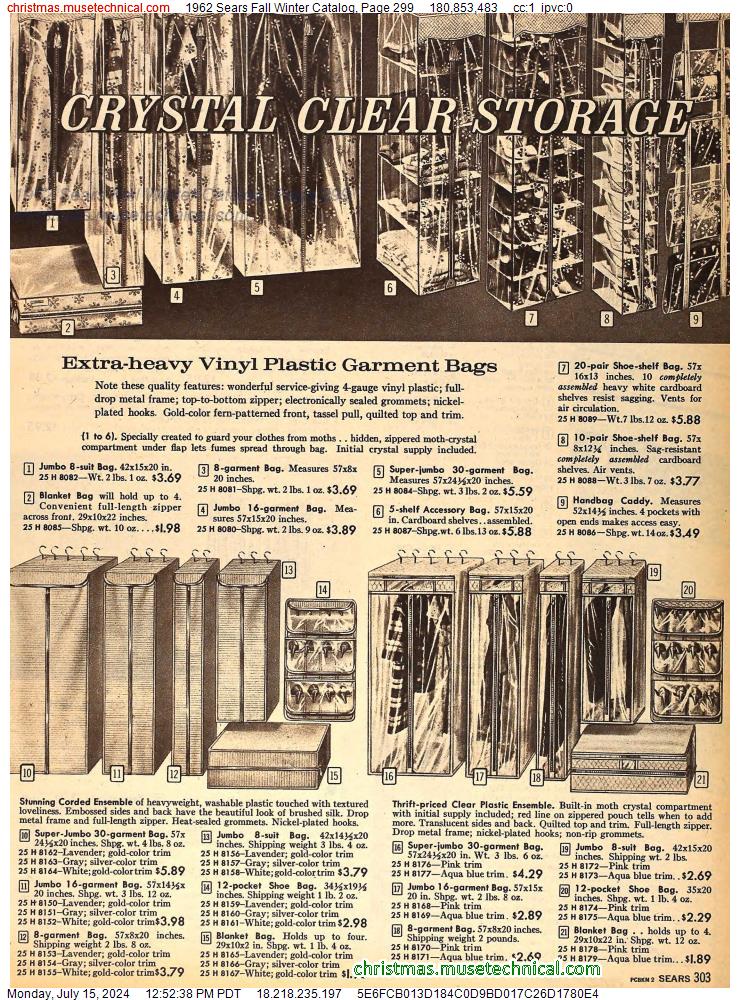 1962 Sears Fall Winter Catalog, Page 299