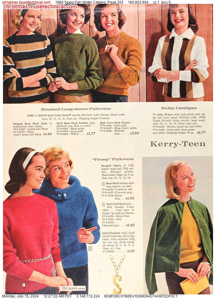 1960 Sears Fall Winter Catalog, Page 353