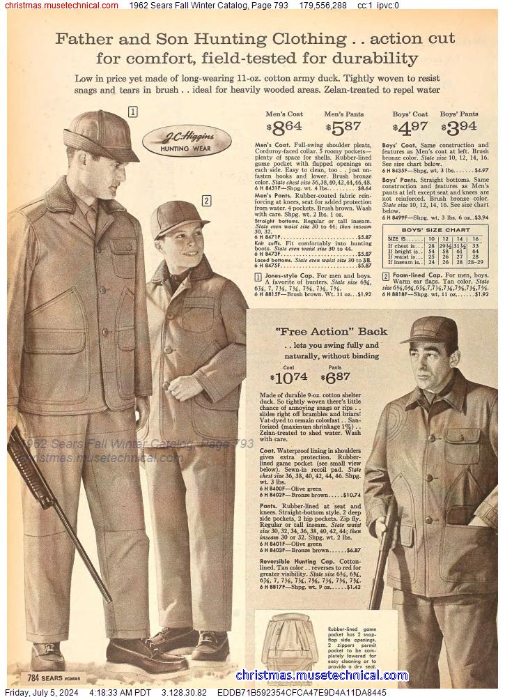 1962 Sears Fall Winter Catalog, Page 793