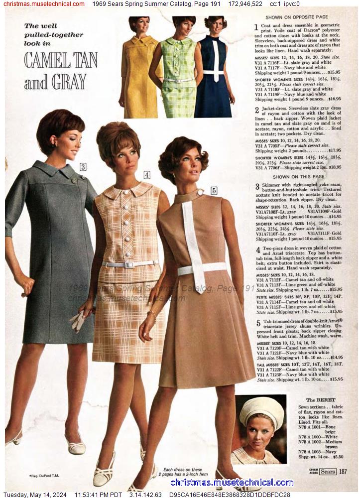 1969 Sears Spring Summer Catalog, Page 191