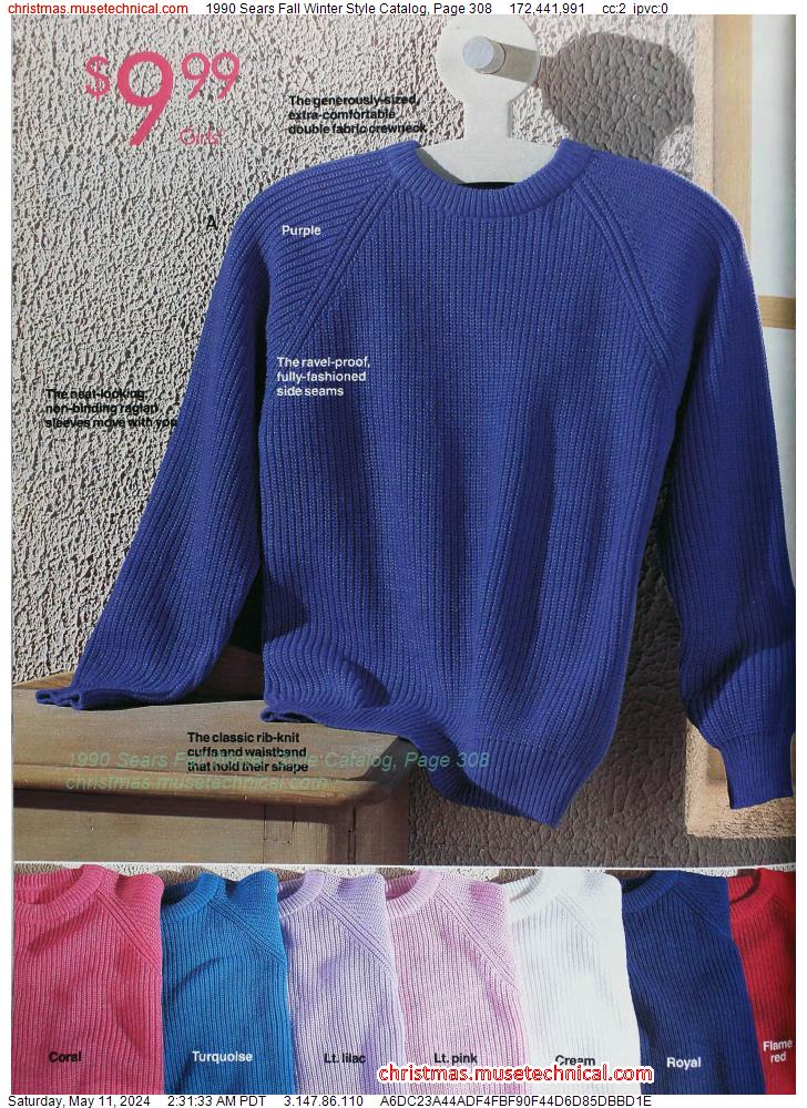 1990 Sears Fall Winter Style Catalog, Page 308