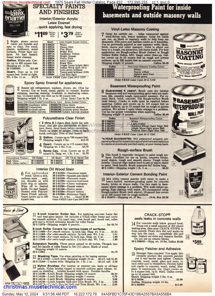 1975 Sears Fall Winter Catalog, Page 822