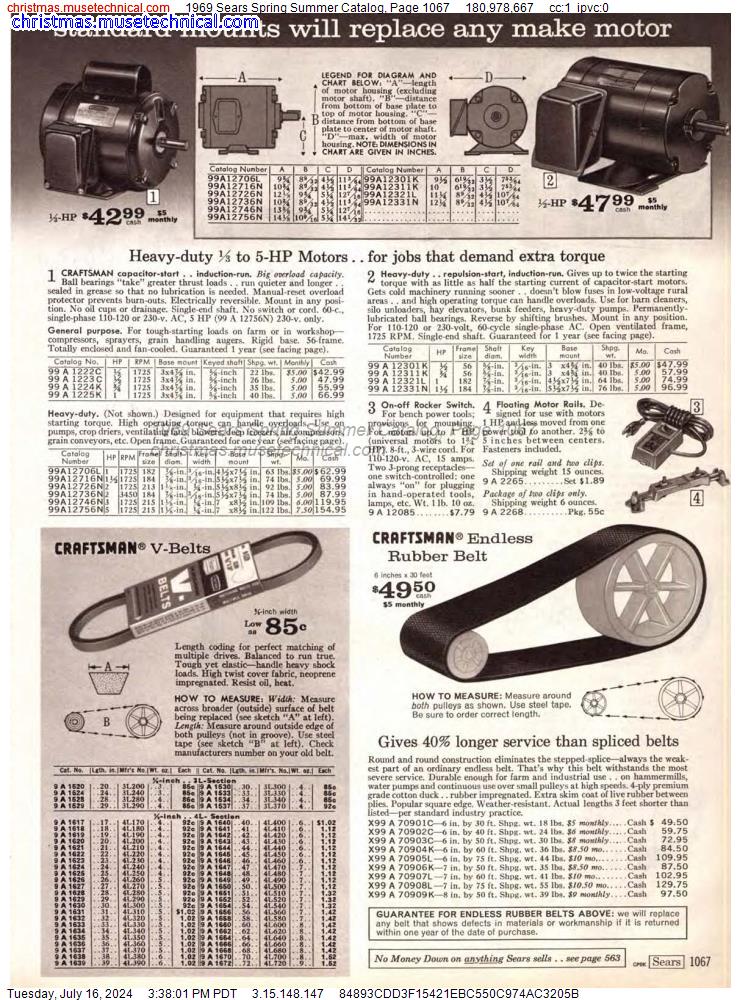 1969 Sears Spring Summer Catalog, Page 1067