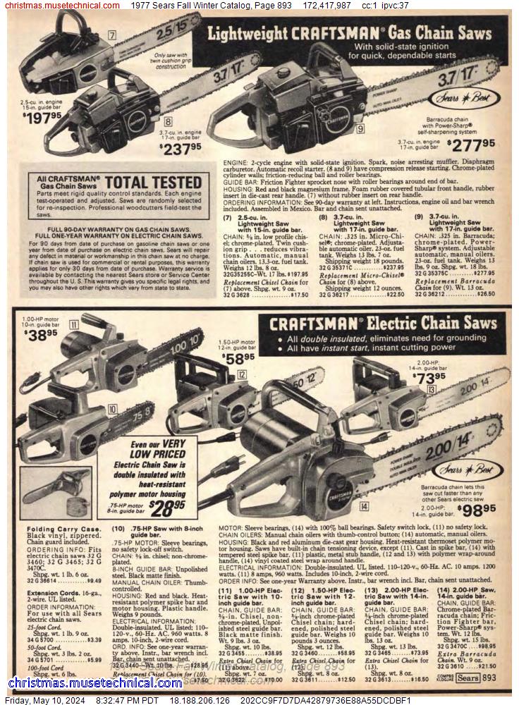 1977 Sears Fall Winter Catalog, Page 893