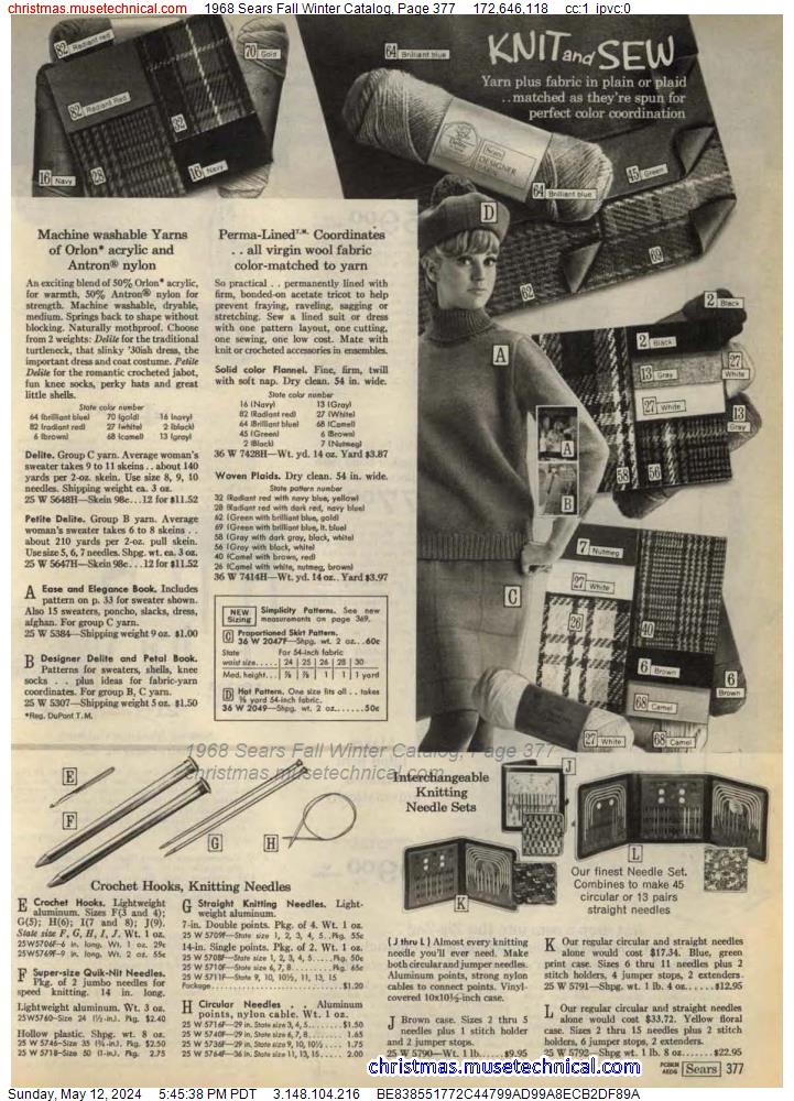 1968 Sears Fall Winter Catalog, Page 377