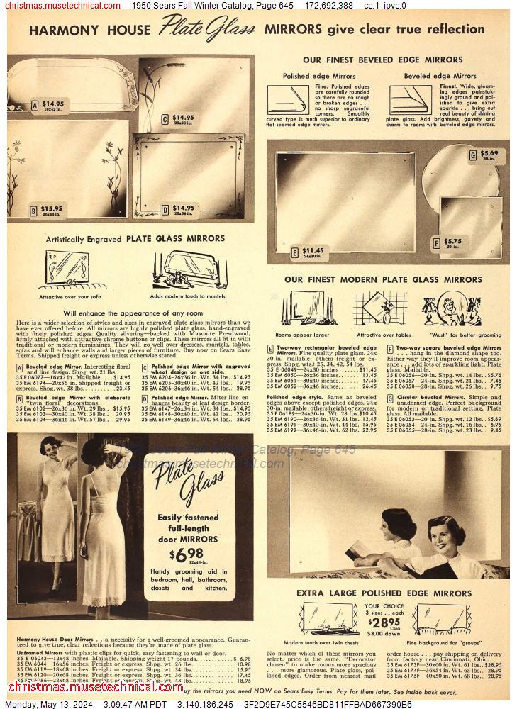 1950 Sears Fall Winter Catalog, Page 645