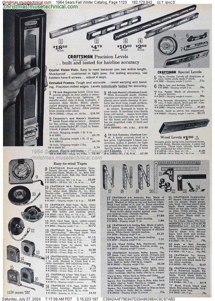 1964 Sears Fall Winter Catalog, Page 1120