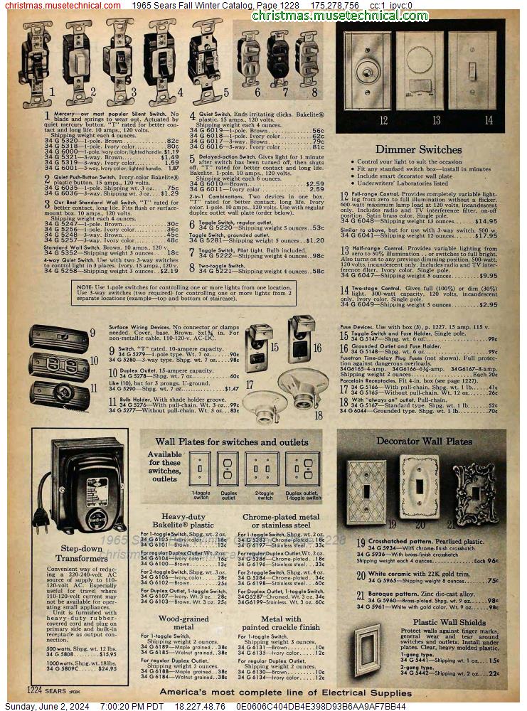 1965 Sears Fall Winter Catalog, Page 1228