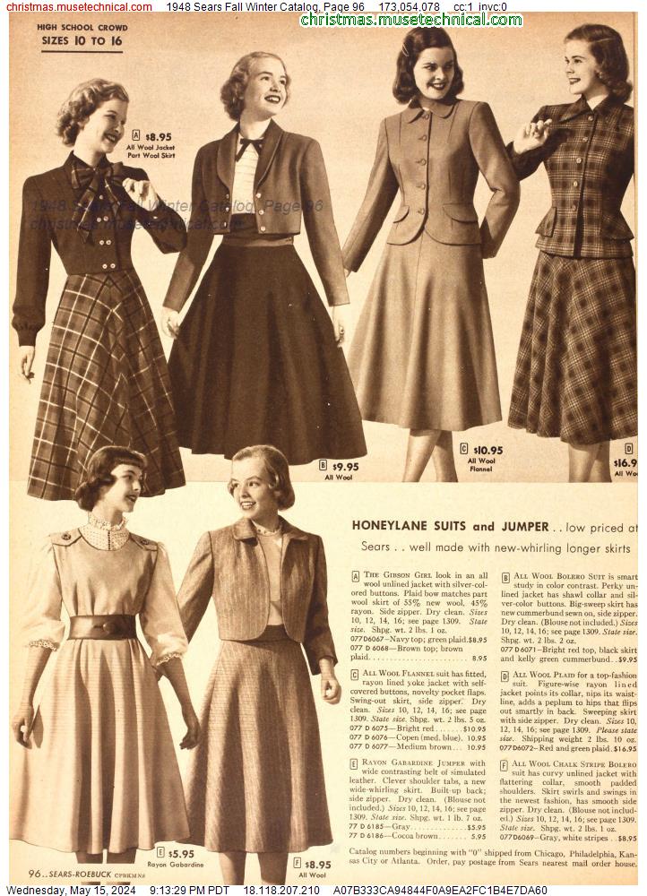 1948 Sears Fall Winter Catalog, Page 96