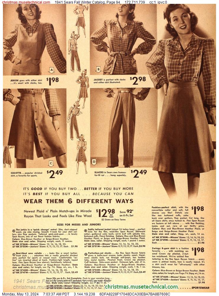 1941 Sears Fall Winter Catalog, Page 94