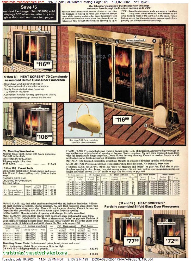 1978 Sears Fall Winter Catalog, Page 961