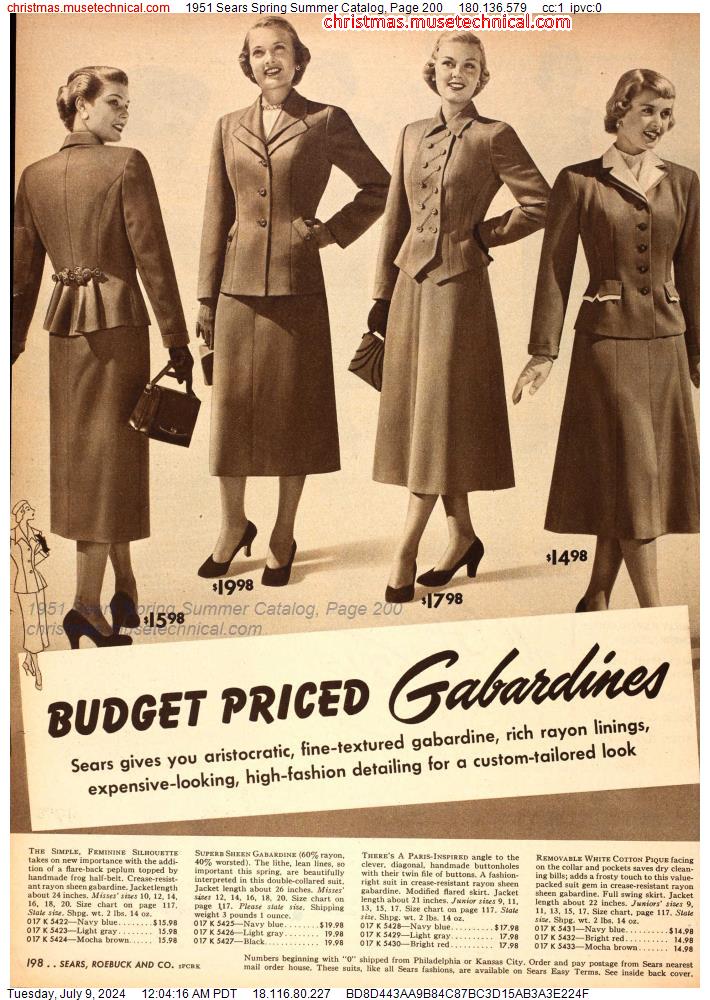 1951 Sears Spring Summer Catalog, Page 200