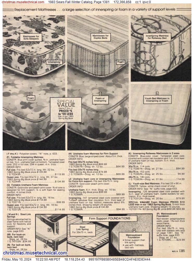 1983 Sears Fall Winter Catalog, Page 1381
